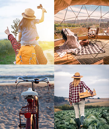 4 photos illustrant plusieurs activités
